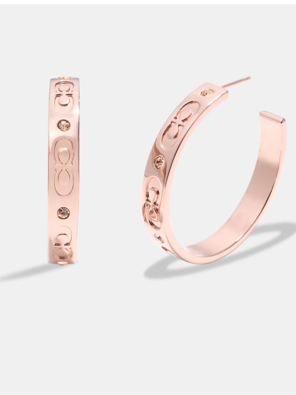 COACH Signature C Hoop Earings